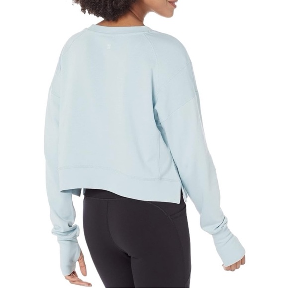 Sweaty Betty After Class Crop Sweatshirt in Vista Blue - Picture 2 of 8